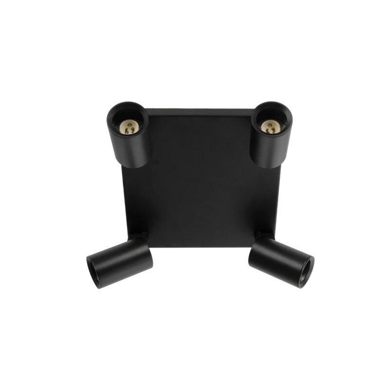 kelvo® SPOTA KLV-101-0146 Κινούμενο Φωτιστικό Σποτ Οροφής για 4 Λάμπες MR16 με Ντουί GU10 AC 220-240V IP20 – Μαύρο Ματ – Μ26 x Π26 x Υ14cm