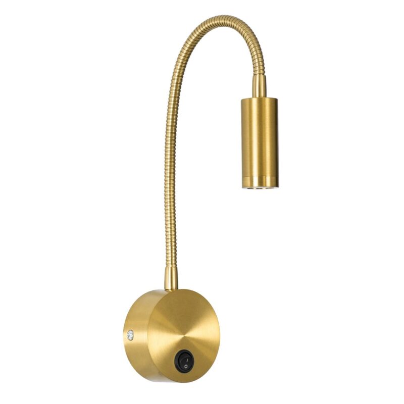 GLOBOSTAR® GOOSE 61692 Μοντέρνο Φωτιστικό Τοίχου – Απλίκα Ξενοδοχείου Reading Light LED 3W 300lm 36° AC 220-240V IP20 Θερμό Λευκό 2700K – CREE XPE Chip & TÜV SÜD Driver – Χρυσό Βούρτσας – Μ6.5 x Π15 xΥ24.5cm – 3 Χρόνια Εγγύηση