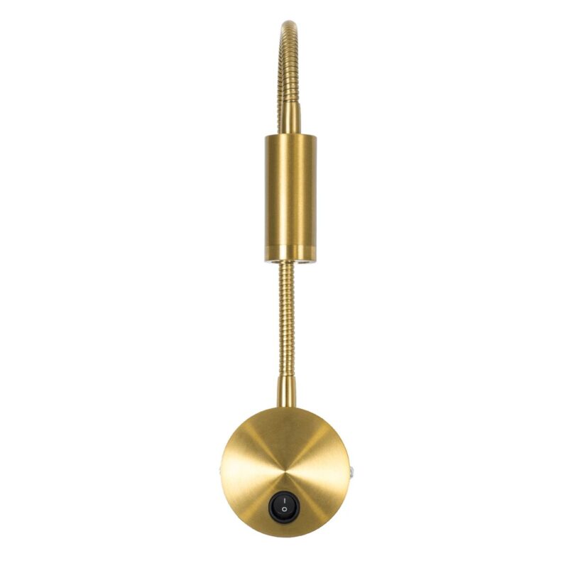 GLOBOSTAR® GOOSE 61692 Μοντέρνο Φωτιστικό Τοίχου – Απλίκα Ξενοδοχείου Reading Light LED 3W 300lm 36° AC 220-240V IP20 Θερμό Λευκό 2700K – CREE XPE Chip & TÜV SÜD Driver – Χρυσό Βούρτσας – Μ6.5 x Π15 xΥ24.5cm – 3 Χρόνια Εγγύηση