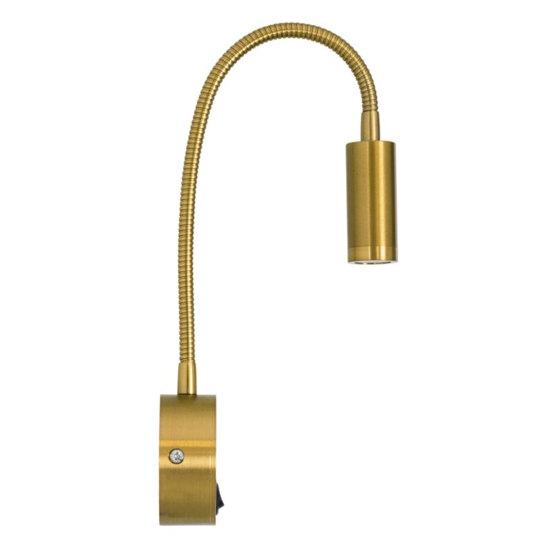 GLOBOSTAR® GOOSE 61692 Μοντέρνο Φωτιστικό Τοίχου – Απλίκα Ξενοδοχείου Reading Light LED 3W 300lm 36° AC 220-240V IP20 Θερμό Λευκό 2700K – CREE XPE Chip & TÜV SÜD Driver – Χρυσό Βούρτσας – Μ6.5 x Π15 xΥ24.5cm – 3 Χρόνια Εγγύηση