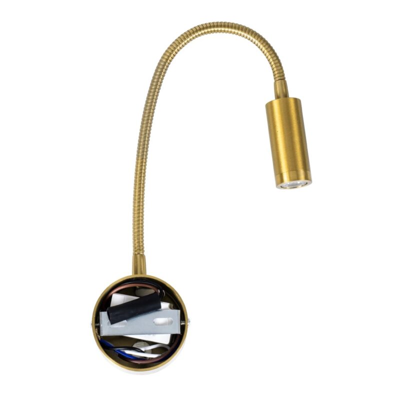 GLOBOSTAR® GOOSE 61692 Μοντέρνο Φωτιστικό Τοίχου – Απλίκα Ξενοδοχείου Reading Light LED 3W 300lm 36° AC 220-240V IP20 Θερμό Λευκό 2700K – CREE XPE Chip & TÜV SÜD Driver – Χρυσό Βούρτσας – Μ6.5 x Π15 xΥ24.5cm – 3 Χρόνια Εγγύηση