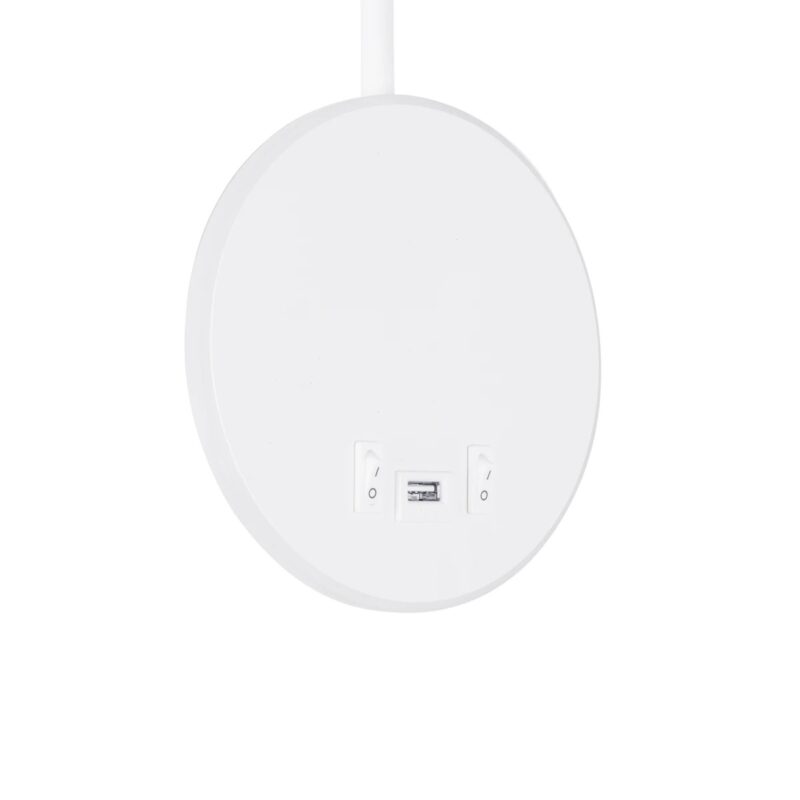 GLOBOSTAR® GOOSE 61693 Μοντέρνο Φωτιστικό Τοίχου – Απλίκα Ξενοδοχείου Reading Light με Φορτιστή USB 3A LED 6W 600lm 36° & 360° AC 220-240V IP20 Θερμό Λευκό 2700K – CREE XPE & Lumileds SMD Chip – Λευκό Ματ – Μ15.5 x Π15 x Υ30.5cm – 3 Χρόνια Εγγύηση
