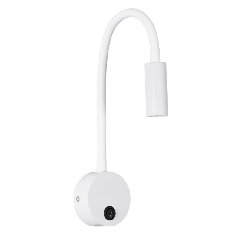 GLOBOSTAR® GOOSE 61688 Μοντέρνο Φωτιστικό Τοίχου – Απλίκα Ξενοδοχείου Reading Light LED 3W 300lm 36° AC 220-240V IP20 Θερμό Λευκό 2700K – CREE XPE Chip & TÜV SÜD Driver – Λευκό Ματ – Μ6.5 x Π15 x Υ24.5cm – 3 Χρόνια Εγγύηση