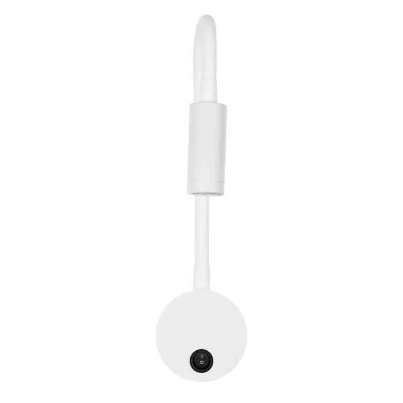 GLOBOSTAR® GOOSE 61688 Μοντέρνο Φωτιστικό Τοίχου – Απλίκα Ξενοδοχείου Reading Light LED 3W 300lm 36° AC 220-240V IP20 Θερμό Λευκό 2700K – CREE XPE Chip & TÜV SÜD Driver – Λευκό Ματ – Μ6.5 x Π15 x Υ24.5cm – 3 Χρόνια Εγγύηση