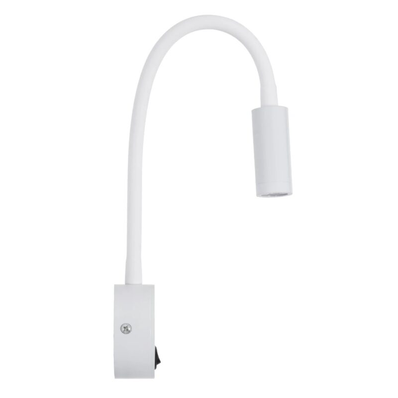 GLOBOSTAR® GOOSE 61688 Μοντέρνο Φωτιστικό Τοίχου – Απλίκα Ξενοδοχείου Reading Light LED 3W 300lm 36° AC 220-240V IP20 Θερμό Λευκό 2700K – CREE XPE Chip & TÜV SÜD Driver – Λευκό Ματ – Μ6.5 x Π15 x Υ24.5cm – 3 Χρόνια Εγγύηση