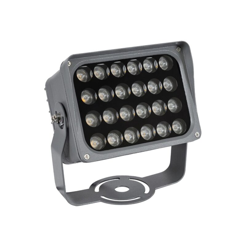 GLOBOSTAR® FLOODXENA 90128 Προβολέας Σποτ Wall Washer LED 24W 2640lm 10° AC 220-240V Αδιάβροχο IP65 Θερμό Λευκό 2700K – Bridgelux SMD Chip – Γκρι Ανθρακί – Μ18 x Π13.5 x Υ18cm – 3 Χρόνια Εγγύηση