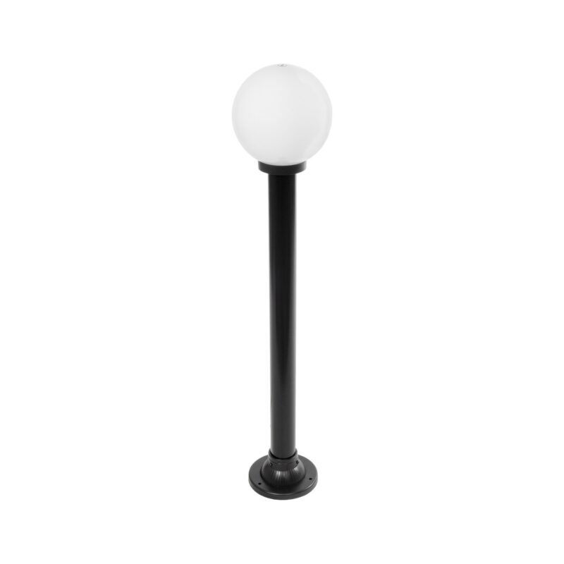 GLOBOSTAR® AGROS 61596 Φωτιστικό Κολωνάκι Κήπου με Ντουί 1 x E27 AC 220-240V Αδιάβροχο IP65 – Λευκό & Μάυρο – Μ20 x Π20 x Υ100cm