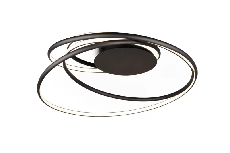 Trio Lighting NALA – 644310132 Φωτιστικό Οροφής LED 57W 6800lm Step Dimmable CCT Μαύρο Ματ