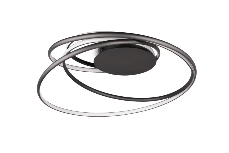 Trio Lighting NALA – 644310132 Φωτιστικό Οροφής LED 57W 6800lm Step Dimmable CCT Μαύρο Ματ