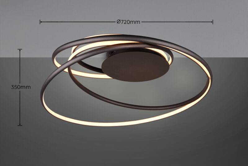 Trio Lighting NALA – 644310132 Φωτιστικό Οροφής LED 57W 6800lm Step Dimmable CCT Μαύρο Ματ