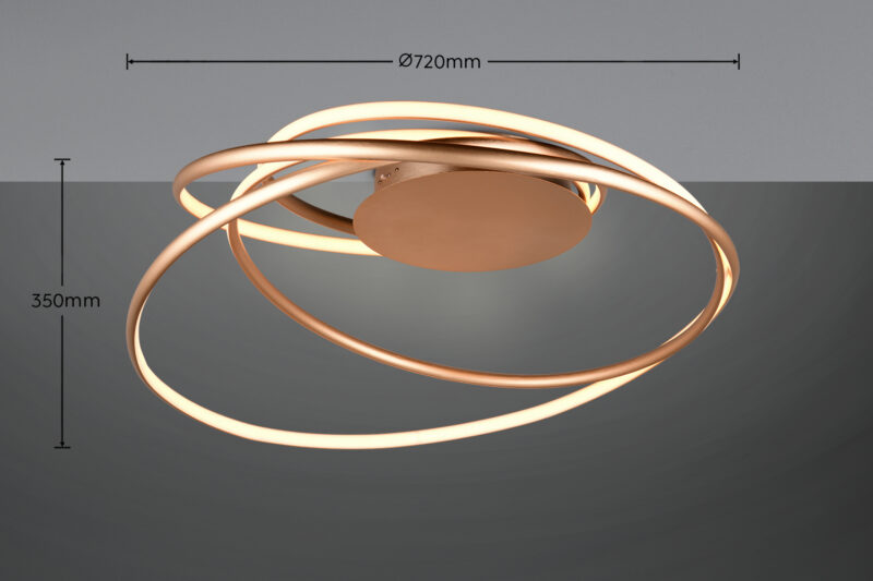Trio Lighting NALA – 644310179 Φωτιστικό Οροφής LED 57W 6800lm Step Dimmable CCT Χρυσό