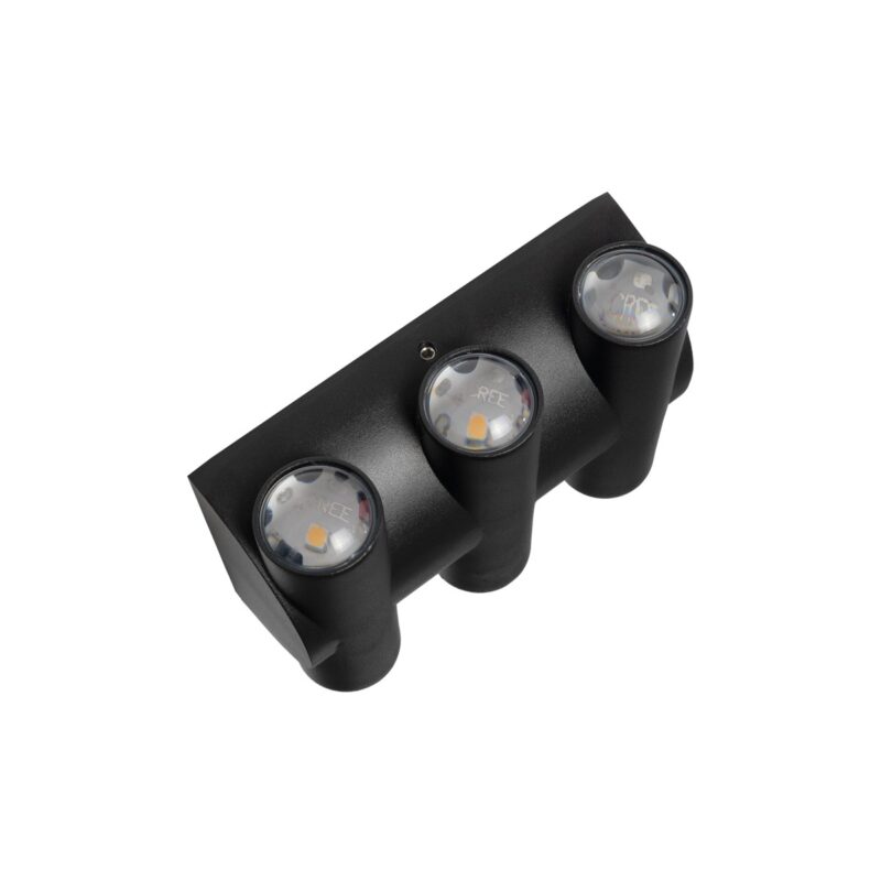 GLOBOSTAR® ARC 60680 Μοντέρνο Φωτιστικό Τοίχου – Απλίκα LED 12W 1500lm 30° AC 220-240V Αδιάβροχο IP65 Θερμό Λευκό 2700K – CREE XPE Chip & TÜV SÜD Driver – Μαύρο Ματ – Μ14 x Π4.8 x Υ11.5cm – 5 Χρόνια Εγγύηση