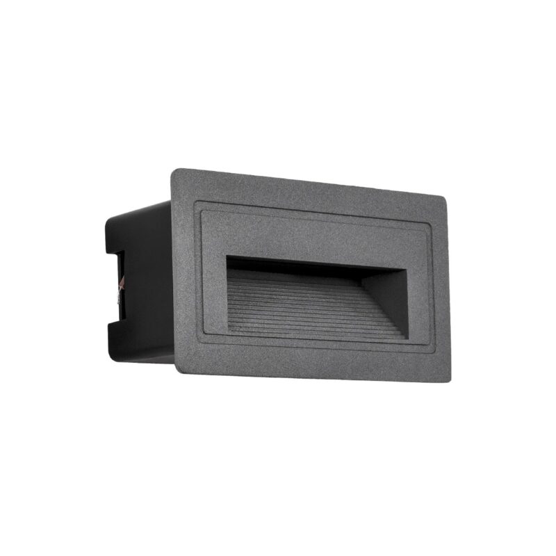 kelvo® STEPART KLV-101-0081 Χωνευτό Φωτιστικό Σκαλοπατιού / Διαδρόμου LED 3W 375lm 45° AC 220-240V Αδιάβροχο IP65 Θερμό Λευκό 2700K – Lumileds SMD Chip & TÜV SÜD Driver – Γκρι Ανθρακί Ματ – Μ10.5 x Π4.5 x Υ6cm / Q9.1 x 4.5cm – 5 Χρόνια Εγγύηση
