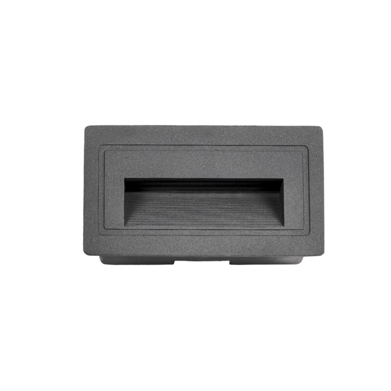 kelvo® STEPART KLV-101-0081 Χωνευτό Φωτιστικό Σκαλοπατιού / Διαδρόμου LED 3W 375lm 45° AC 220-240V Αδιάβροχο IP65 Θερμό Λευκό 2700K – Lumileds SMD Chip & TÜV SÜD Driver – Γκρι Ανθρακί Ματ – Μ10.5 x Π4.5 x Υ6cm / Q9.1 x 4.5cm – 5 Χρόνια Εγγύηση