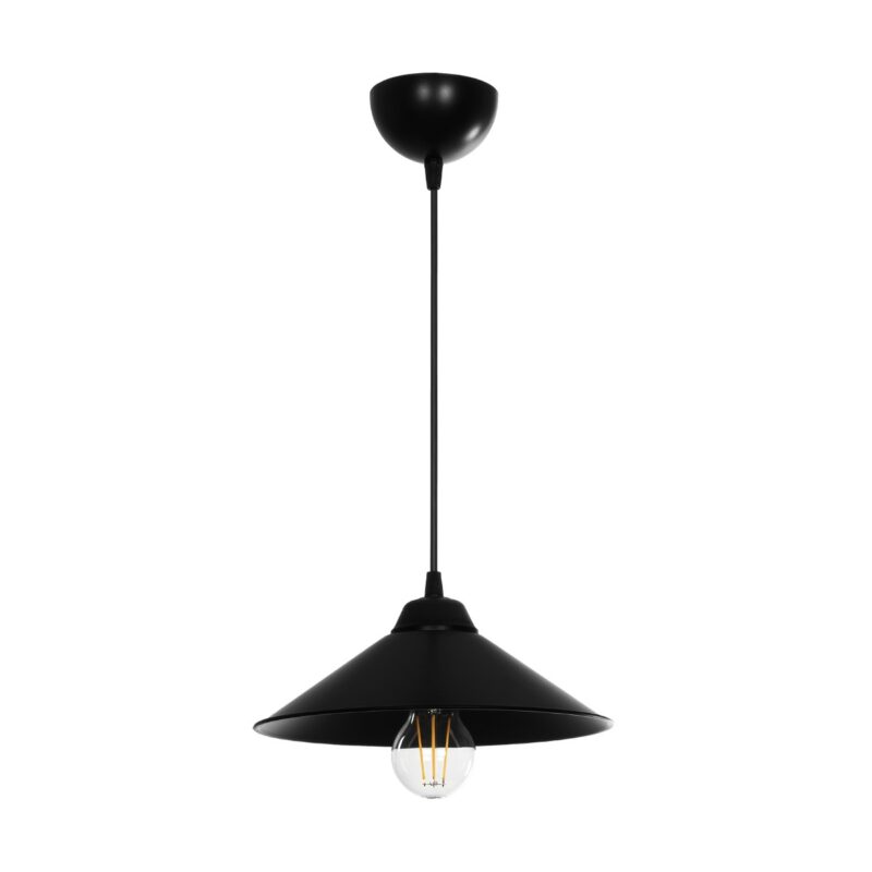 GLOBOSTAR® FONTE 203-0080 Μοντέρνο Κρεμαστό Φωτιστικό Οροφής με Ντουί 1 x E27 AC 220-240V IP20 – Μαύρο – Μ25.5 x Π25.5 x Υ10cm