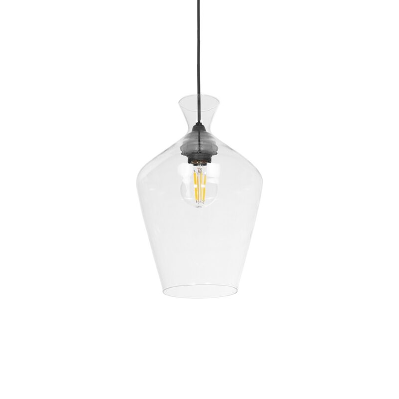 GLOBOSTAR® BALU 206-0040 Μοντέρνο Κρεμαστό Φωτιστικό Οροφής με Ντουί 1 x E27 AC 220-240V IP20 – Διάφανο – Μ20 x Π20 x Υ32cm