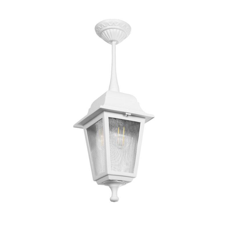 GLOBOSTAR® SOLME 203-0219 Vintage Φωτιστικό Οροφής με Ντουί 1 x E27 AC 220-240V IP44 – Λευκό – Μ15 x Π15 x Υ27cm