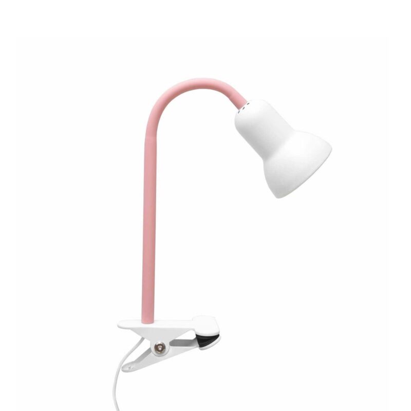 GLOBOSTAR® TAVOLO 204-0154 Παιδικό Επιτραπέζιο Φωτιστικό Πορτατίφ με Ντουί 1 x E14 AC 220-240V IP20 – Ροζ & Λευκό – Μ11 x Π9 x Υ35cm