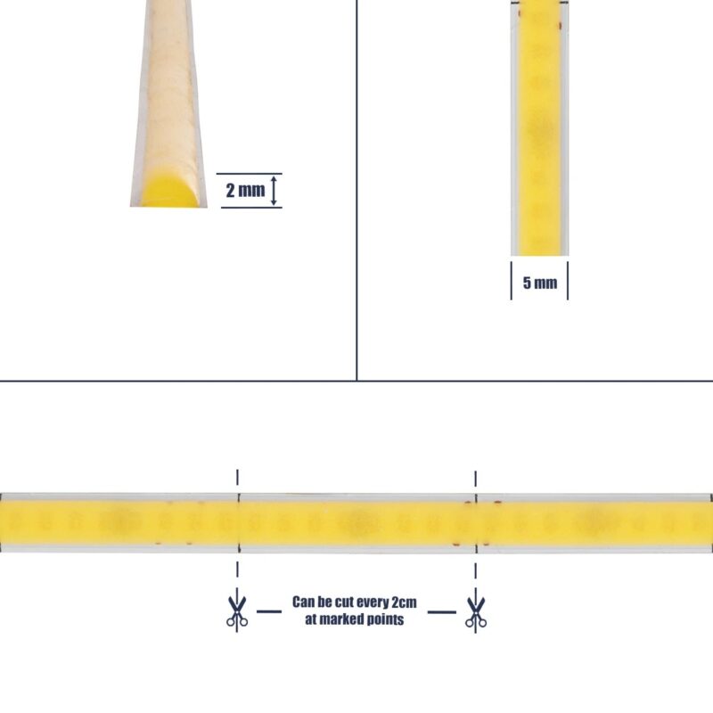 GLOBOSTAR® BEE 70355 Ταινία LED 9W/m 990lm/m 120° DC 24V IP20 384 x COB Chip/m Ψυχρό Λευκό 6000K Dimmable – Sanan COB Chip – Μ500 x Π0.5 x Υ0.2cm – Ρολό 5 Μέτρων – 5 Χρόνια Εγγύηση