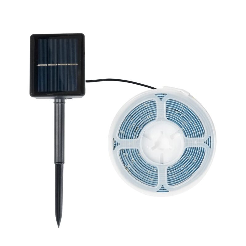 GLOBOSTAR® SOLARSTRIP 70420 Σετ Ταινίας με Αισθητήρα Ημέρας-Νύχτας LED 3W 120lm 120° DC 5V με Φωτοβολταϊκό Panel 5V 0.3W Αδιάβροχο IP65 90 x SMD2835 Chip Θερμό Λευκό 2700K Dimmable – Sanan SMD Chip – Μ300 x Π0.8 x Υ0.3cm – Ρολό 3 Μέτρων – 2 Χρόνια Εγγύηση