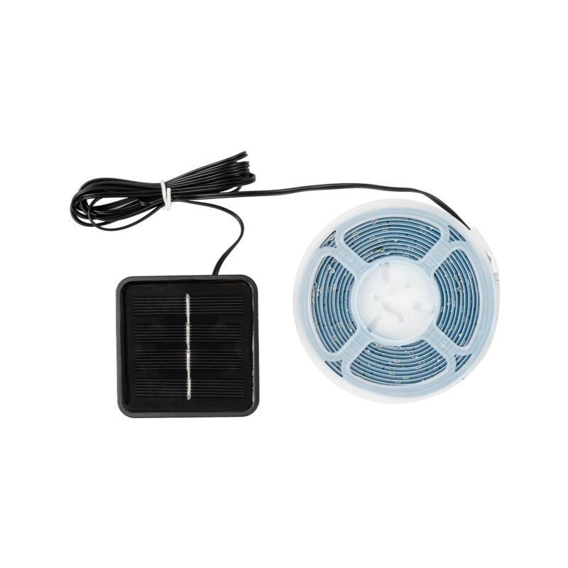 GLOBOSTAR® SOLARSTRIP 70420 Σετ Ταινίας με Αισθητήρα Ημέρας-Νύχτας LED 3W 120lm 120° DC 5V με Φωτοβολταϊκό Panel 5V 0.3W Αδιάβροχο IP65 90 x SMD2835 Chip Θερμό Λευκό 2700K Dimmable – Sanan SMD Chip – Μ300 x Π0.8 x Υ0.3cm – Ρολό 3 Μέτρων – 2 Χρόνια Εγγύηση
