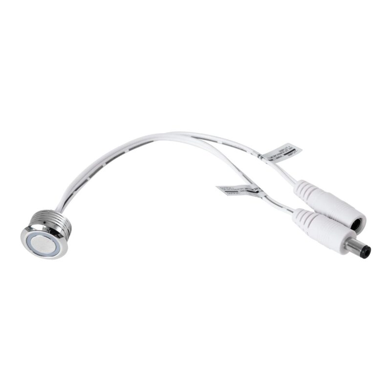 GLOBOSTAR® BUTTON 70793 Φωτιζόμενος Χωνευτός Διακόπτης Αφής On/Off & Push Dimming LED DC 12-24V 1 x 4A 96W Max IP20 Μπλε – Μ2 x Π2 x Υ1.2cm – 2 Χρόνια Εγγύηση