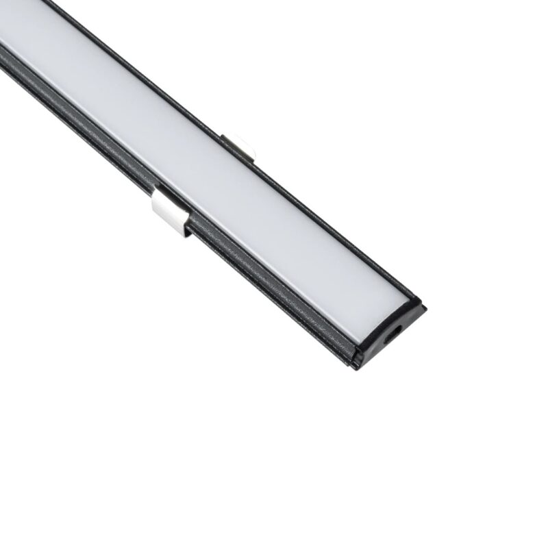 GLOBOSTAR® ALP-LINEAR CURBARIO 70804-1M Επιφανειακό Εύκαμπτο Προφίλ Αλουμινίου με Λευκό Γαλακτερό Πατητό Κάλυμμα για Ταινίες LED IP20 – Μαύρο & Λευκό – Μ100 x Π1.8 x Υ0.5cm