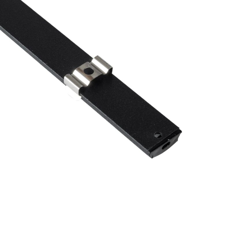 GLOBOSTAR® ALP-LINEAR CURBARIO 70804-1M Επιφανειακό Εύκαμπτο Προφίλ Αλουμινίου με Λευκό Γαλακτερό Πατητό Κάλυμμα για Ταινίες LED IP20 – Μαύρο & Λευκό – Μ100 x Π1.8 x Υ0.5cm