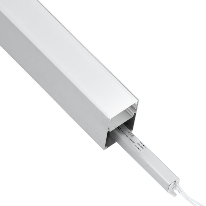 GloboStar® SURFACEPENDANT-PROFILE 70826-3M Προφίλ Αλουμινίου – Βάση & Ψύκτρα Ταινίας LED με Λευκό Γαλακτερό Κάλυμμα – Επιφανειακή & Κρεμαστή Χρήση – Πατητό Κάλυμμα – Ασημί – 3 Μέτρα – Μ300 x Π5 x Υ7cm