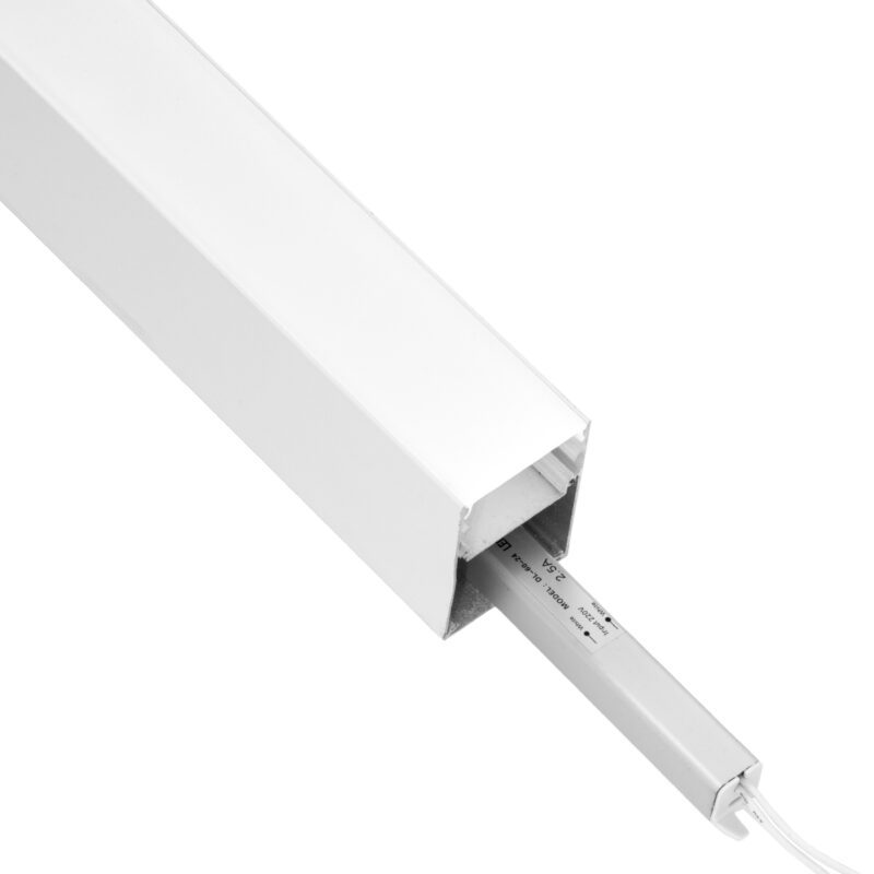 GloboStar® SURFACEPENDANT-PROFILE 70827-3M Προφίλ Αλουμινίου – Βάση & Ψύκτρα Ταινίας LED με Λευκό Γαλακτερό Κάλυμμα – Επιφανειακή & Κρεμαστή Χρήση – Πατητό Κάλυμμα – Λευκό – 3 Μέτρα – Μ300 x Π5 x Υ7cm