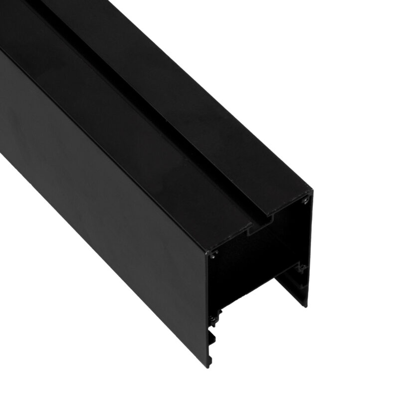 GLOBOSTAR® ALP-LINEAR VERTEX 70828-3M Επιφανειακό Προφίλ Αλουμινίου με Λευκό Γαλακτερό Πατητό Κάλυμμα για Ταινίες LED IP20 – Μαύρο & Λευκό – Μ300 x Π5 x Υ7cm