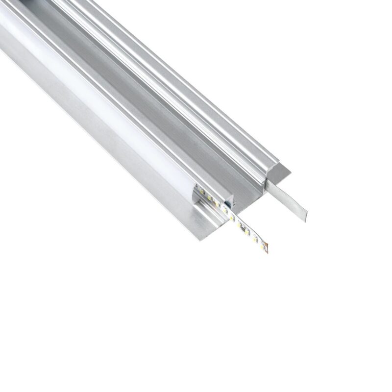GLOBOSTAR® ALP-WALL-UPDOWN CONCEALED 70844-1M Επιφανειακό Προφίλ Αλουμινίου Ειδικό για Δημιουργία Κρυφού Φωτισμού Up & Down με Λευκό Γαλακτερό Πατητό Κάλυμμα για Ταινίες LED IP20 – Ασημί & Λευκό – Μ100 x Π5 x Υ1.7cm