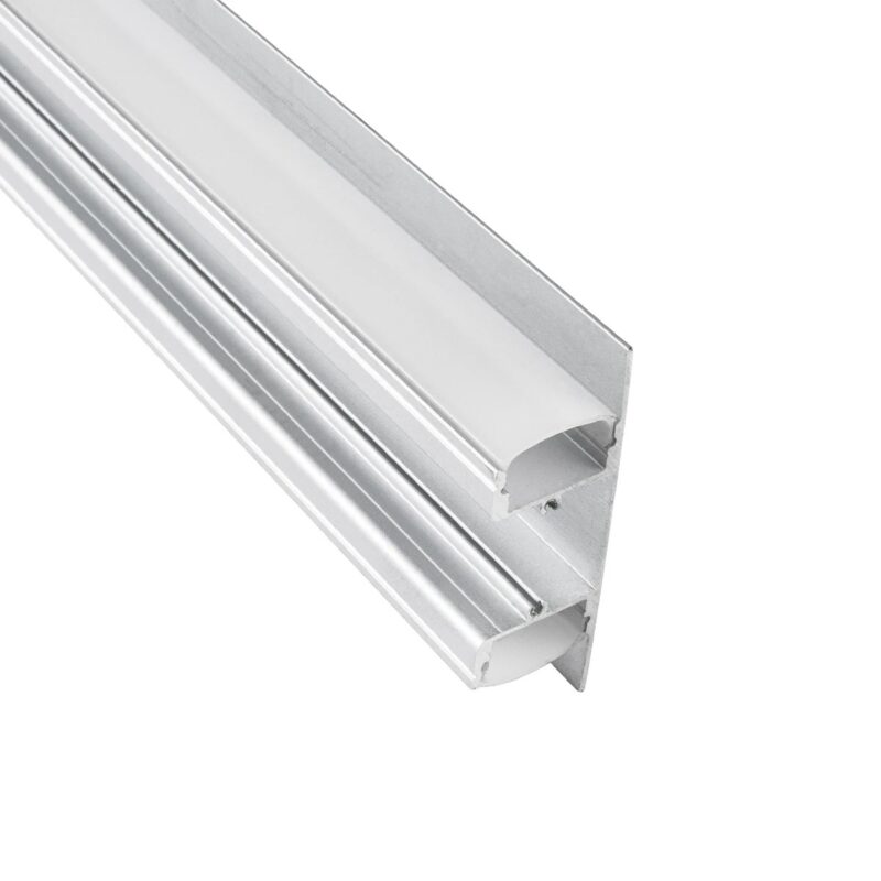 GLOBOSTAR® ALP-WALL-UPDOWN CONCEALED 70844-1M Επιφανειακό Προφίλ Αλουμινίου Ειδικό για Δημιουργία Κρυφού Φωτισμού Up & Down με Λευκό Γαλακτερό Πατητό Κάλυμμα για Ταινίες LED IP20 – Ασημί & Λευκό – Μ100 x Π5 x Υ1.7cm