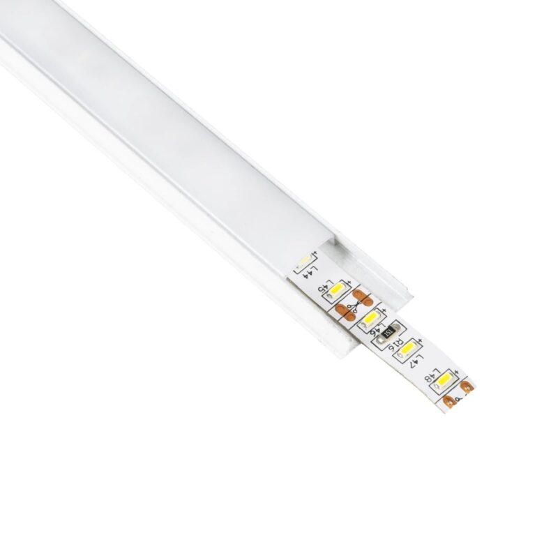 GLOBOSTAR® ALP-LINEAR CURBARIO 70863-1M Επιφανειακό Εύκαμπτο Προφίλ Αλουμινίου με Λευκό Γαλακτερό Πατητό Κάλυμμα για Ταινίες LED IP20 – Λευκό – Μ100 x Π1.8 x Υ0.5cm