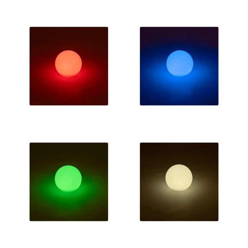 GLOBOSTAR® GARDENGLOW 71473 Μοντέρνο Φωτιστικό Κήπου Μπάλα με IR Ασύρματο Χειριστήριο LED 3W 240lm 360° DC 5V με USB-C με Επαναφορτιζόμενη Μπαταρία Li-ion 3.7V 2×18650 1400mAh Αδιάβροχο IP54 Πολύχρωμο RGBW Dimmable – Sanan SMD Chip – Γαλακτερό Λευκό – Μ15 x Π15 x Υ15cm – 2 Χρόνια Εγγύηση