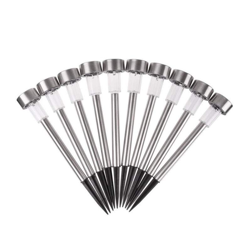 GloboStar® 71521-10 ΣΕΤ 10 Τεμαχίων Αυτόνομα Ηλιακά Φωτιστικά LED SMD 1W 40lm με Ενσωματωμένη Μπαταρία 600mAh – Φωτοβολταϊκό Πάνελ με Αισθητήρα Ημέρας-Νύχτας Αδιάβροχο IP65 Φανάρι Κήπου Στρογγυλό Θερμό Λευκό 2700K