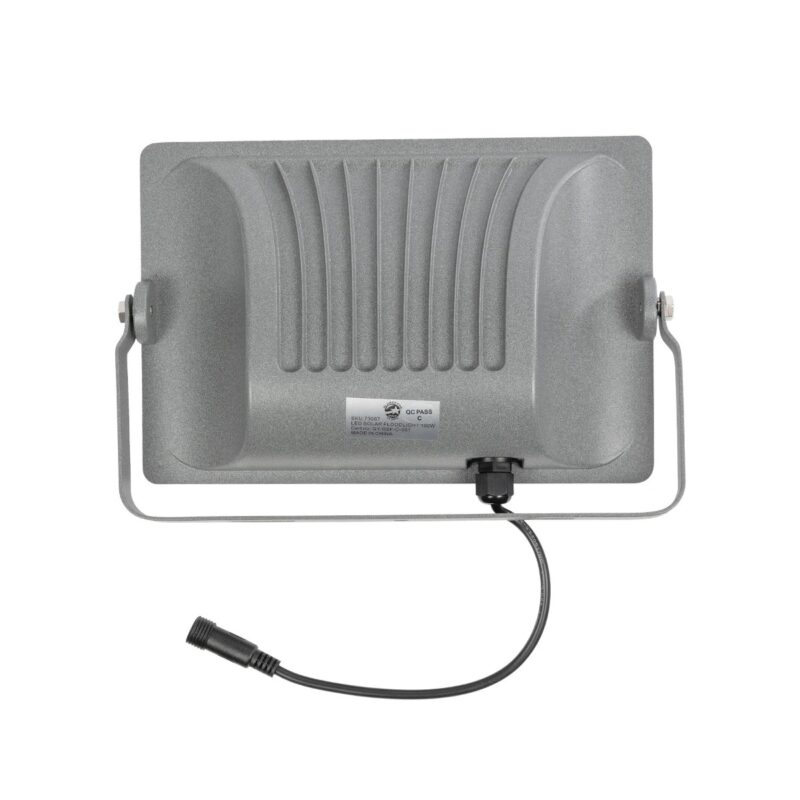 GLOBOSTAR® LUMOVOX 73067 Προβολέας LED 100W 5000lm 120° DC 5V με Φωτοβολταϊκό Panel 5V 8W & Επαναφορτιζόμενη Μπαταρία Li-ion 3.2V 5000mAh Αδιάβροχο IP67 Ψυχρό Λευκό 6000K – 120 x SMD2835 Sanan Chip – Γκρι Ανθρακί – Μ25 x Π5.5 x Υ17.5cm – 2 Χρόνια Εγγύηση