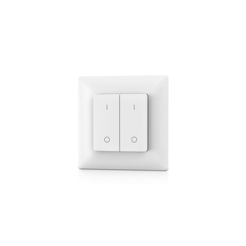 GloboStar® 73122 PF1-2 SKYDANCE Ασύρματο Επιτοίχιο Χειριστήριο 2 Group  RF 2.4Ghz DC3V IP20 – Μ8.5 x Π8.5 x Υ1.7cm – 5 Χρόνια Εγγύηση