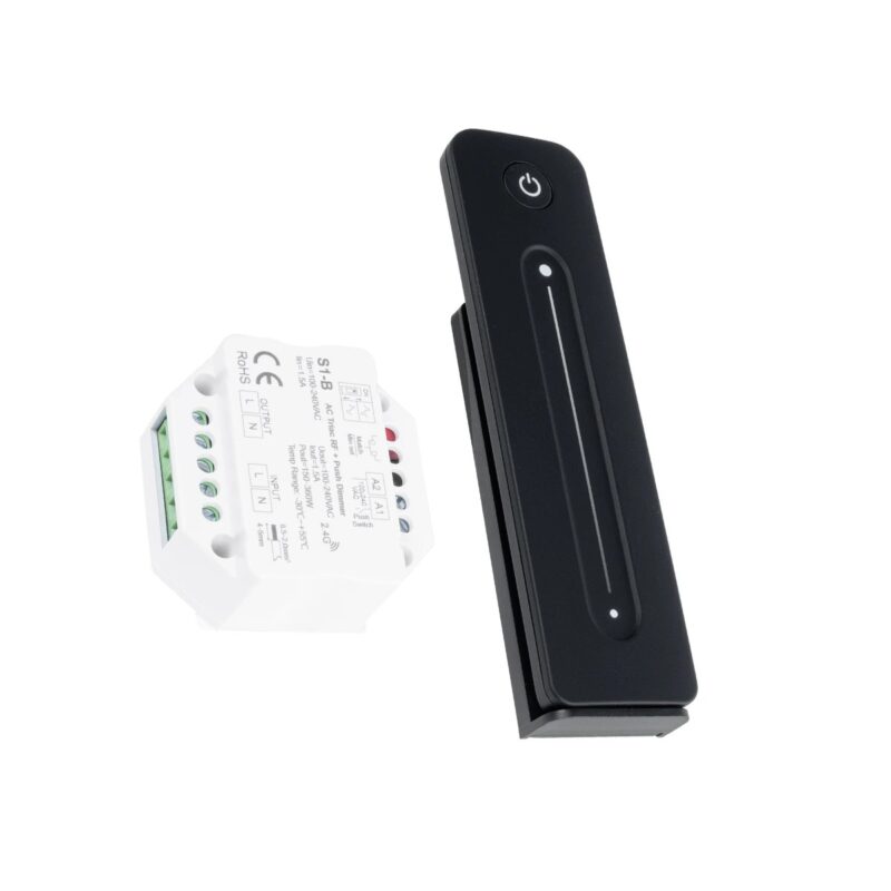 GloboStar® 73124 S1-B+R11 SKYDANCE ΣΕΤ Dimmer & Ασύρματο Χειριστήριο Αφής 1 Group RF 2.4Ghz 1.5A Max AC100-240V (360W) – DC 3V IP20 – 5 Χρόνια Εγγύηση