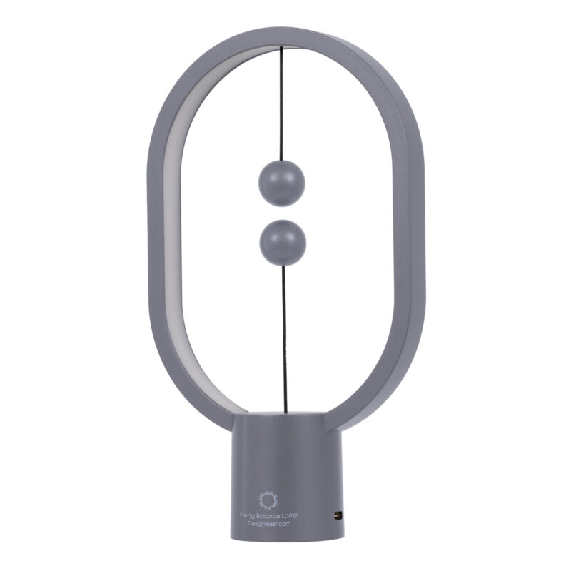 GloboStar® 76545 Επιτραπέζιο Φωτιστικό Πορτατίφ LED 15W 1500lm 360° DC 5V IP20 Θερμό Λευκό 2700K Γκρι & Λευκό Πλαστικό – Μ14 x Π5.5 x Υ24.8cm – 2 Xρόνια Εγγύηση