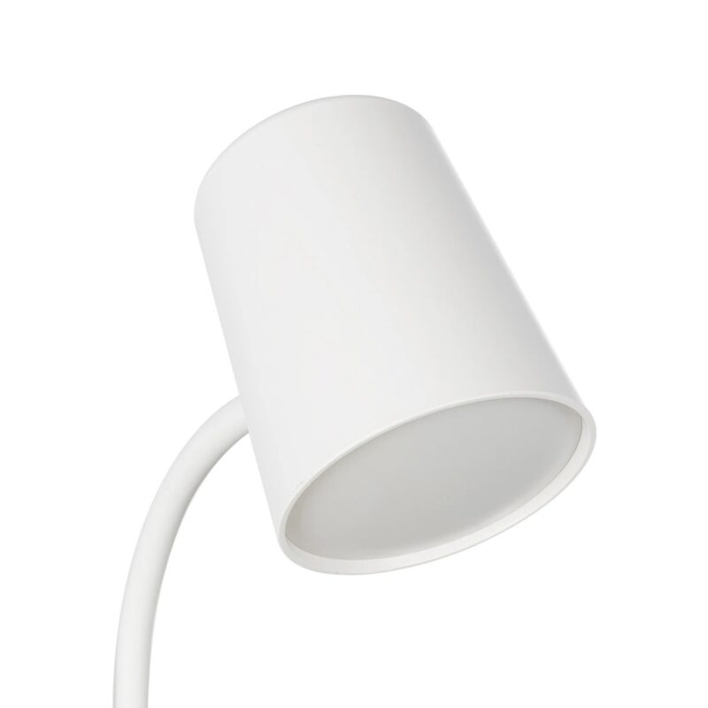 GLOBOSTAR® LUCORA 76555 Μοντέρνο Επιτραπέζιο Φωτιστικό Γραφείου με Ασύρματη Φόρτιση 10W 2A & 4W Bluetooth Ηχείο LED 3W 300lm 120° DC 5V με USB-C IP20 Ρυθμιζόμενο Λευκό CCT με Αφή 2700K/4500K/6000K Dimmable – Sanan SMD Chip – Λευκό – Μ12 x Π12 x Υ32cm – 2 Χρόνια Εγγύηση