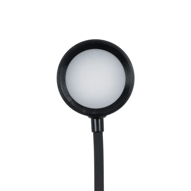 GLOBOSTAR® OLDY 76563 Μοντέρνο Επιτραπέζιο Φωτιστικό Γραφείου με Ασύρματη Φόρτιση 15W 3A, 5W Bluetooth Ηχείο & Ψηφιακό Ρολόι LED 3W 300lm 120° DC 5V με USB-C IP20 Ρυθμιζόμενο Λευκό CCT με Αφή 2700K/4500K/6000K Dimmable – Sanan SMD Chip – Μαύρο – Μ13 x Π25 x Υ43cm – 2 Χρόνια Εγγύηση