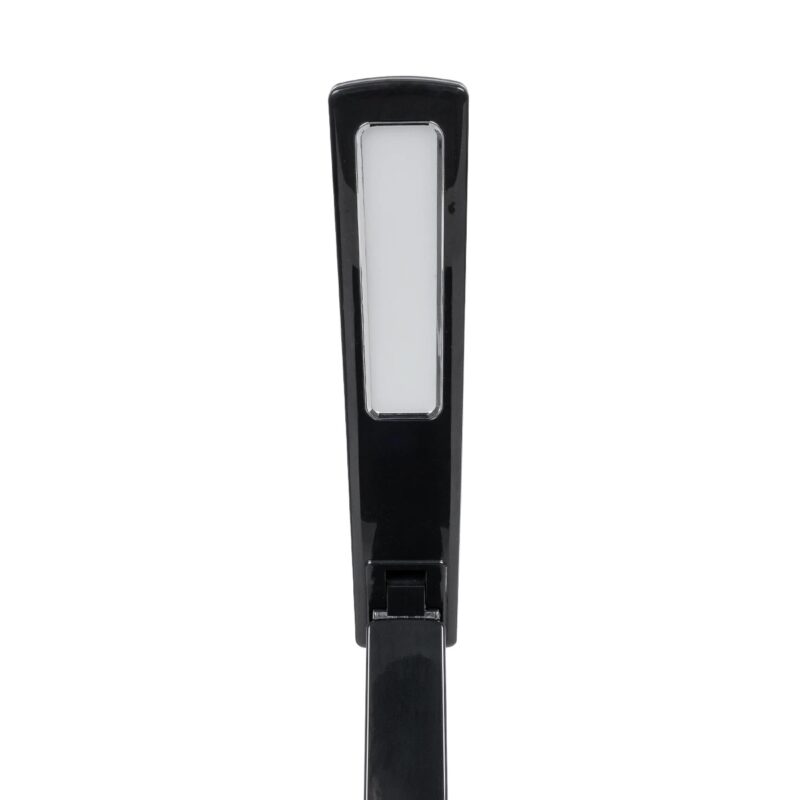 GLOBOSTAR® ZENTIME 76564 Μοντέρνο Επιτραπέζιο Φωτιστικό Γραφείου με Ασύρματη Φόρτιση 10W 2A & Ψηφιακό Ρολόι LED 3.5W 350lm 120° DC 5V με USB-C IP20 Ρυθμιζόμενο Λευκό CCT με Αφή 2700K/4500K/6000K Dimmable – Sanan SMD Chip – Μαύρο – Μ18 x Π12 x Υ40cm – 2 Χρόνια Εγγύηση