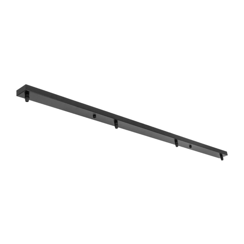 GLOBOSTAR® WALLBASE 77525 Γραμμική Μεταλλική Ροζέτα για Κρέμαση 4 Φωτιστικών – Μαύρο – Μ120 x Π5 x Υ2cm
