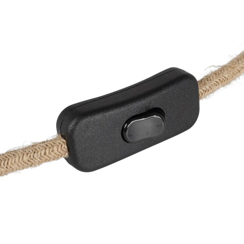 GLOBOSTAR® WHIP 77662 Μοντέρνο DIY Φωτιστικό με Υφασμάτινο Καλώδιο, Ντουί 1 x E27, Διακόπτη On/Off & Πρίζα AC 220-240V IP20 – Μπεζ & Χάλκινο – Μ150 x Π4 x Υ4cm