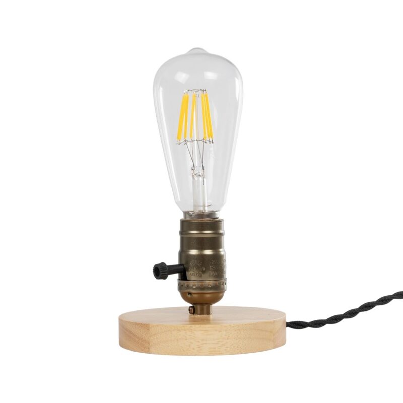GLOBOSTAR® NOX 77701 Μοντέρνο Επιτραπέζιο Φωτιστικό Πορτατίφ με Ντουί 1 x E27 AC 220-240V IP20 – Μπεζ & Μπρούτζινο – Μ12 x Π12 x Υ9cm
