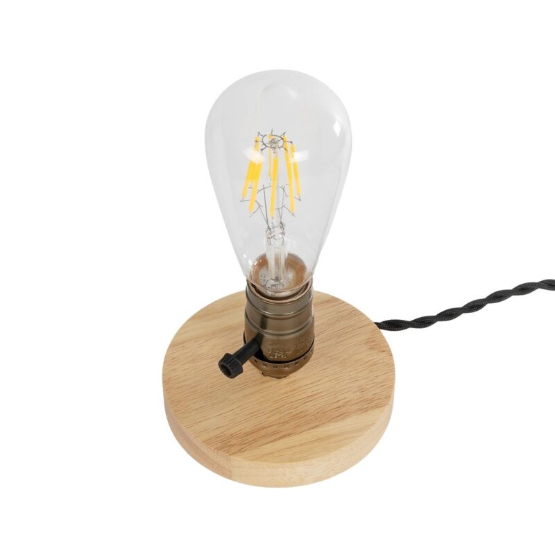 GLOBOSTAR® NOX 77701 Μοντέρνο Επιτραπέζιο Φωτιστικό Πορτατίφ με Ντουί 1 x E27 AC 220-240V IP20 – Μπεζ & Μπρούτζινο – Μ12 x Π12 x Υ9cm