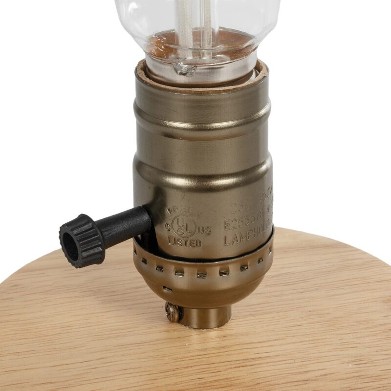 GLOBOSTAR® NOX 77701 Μοντέρνο Επιτραπέζιο Φωτιστικό Πορτατίφ με Ντουί 1 x E27 AC 220-240V IP20 – Μπεζ & Μπρούτζινο – Μ12 x Π12 x Υ9cm