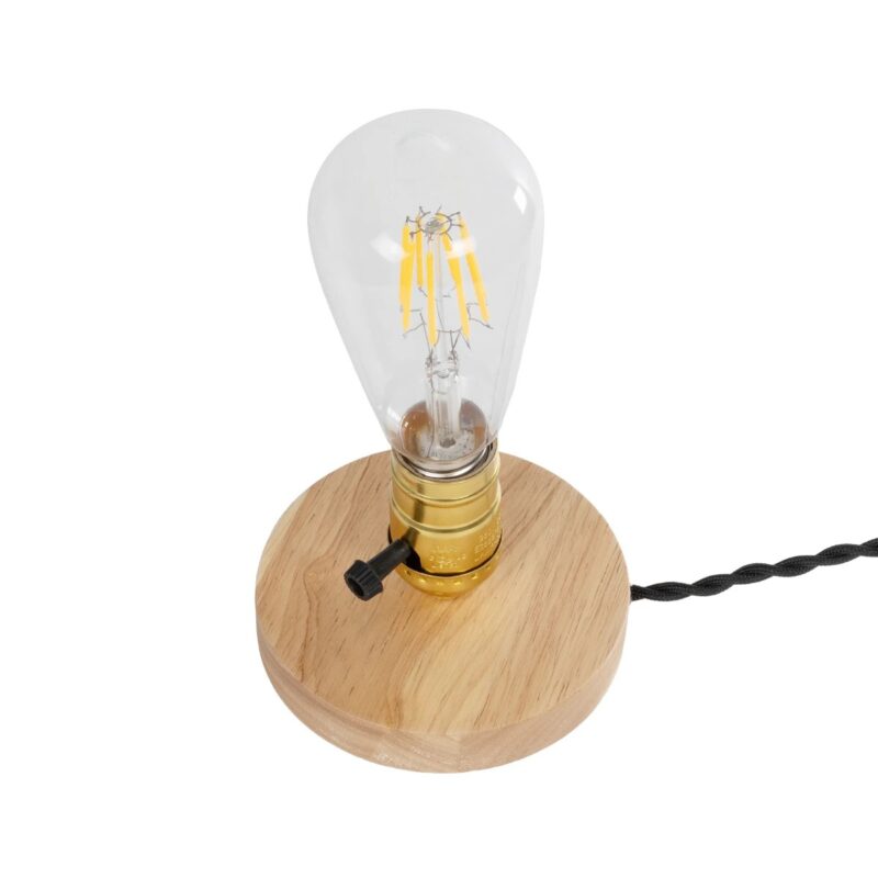 GLOBOSTAR® NOX 77702 Μοντέρνο Επιτραπέζιο Φωτιστικό Πορτατίφ με Ντουί 1 x E27 AC 220-240V IP20 – Μπεζ & Χρυσό – Μ12 x Π12 x Υ9cm