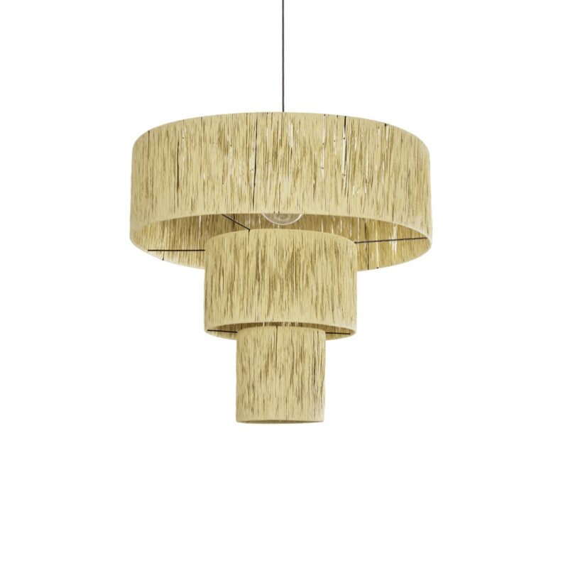 GLOBOSTAR® COROIN 205-0035 Boho Κρεμαστό Φωτιστικό Οροφής με Ντουί 1 x E27 AC 220-240V IP20 – Μπεζ – M70 x Π70 x Υ64cm